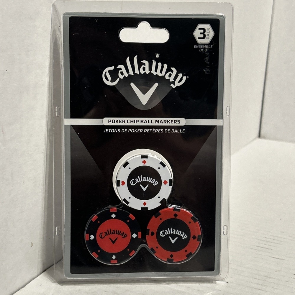 Callaway 3 pc Poker Chip Golf Ball Markers ~ New A4